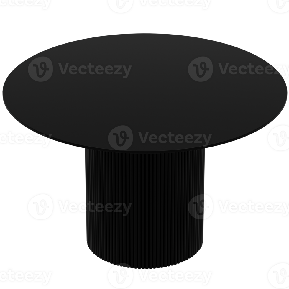 A black table 3d with a circular top png