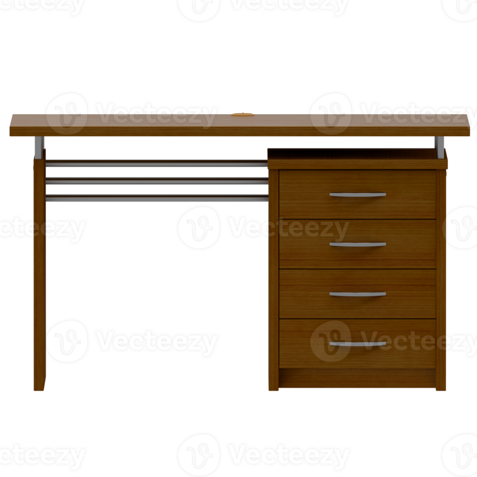 A desk with drawers and a computer png
