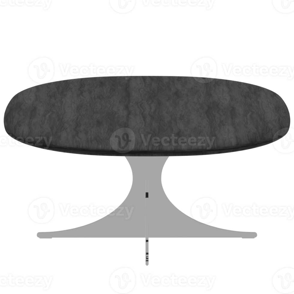 A black table with a white base and a black top png