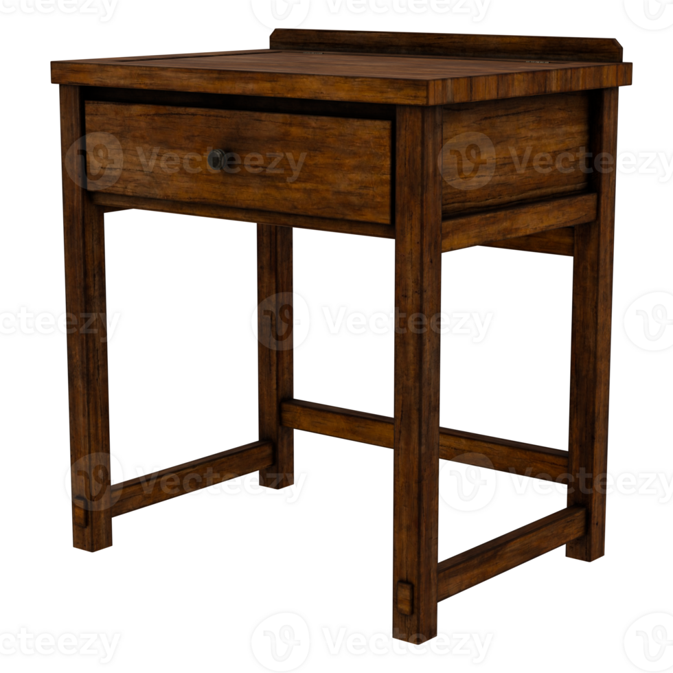 A small wooden table with a drawer underneath png