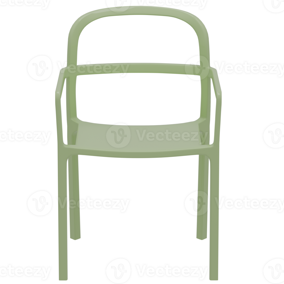 A green plastic chair with arms and backrest png