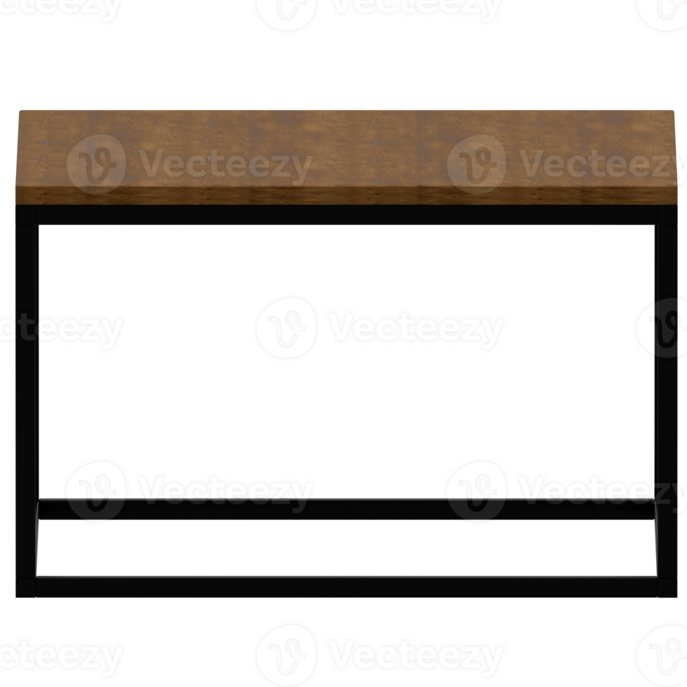 A wooden table with a black frame png