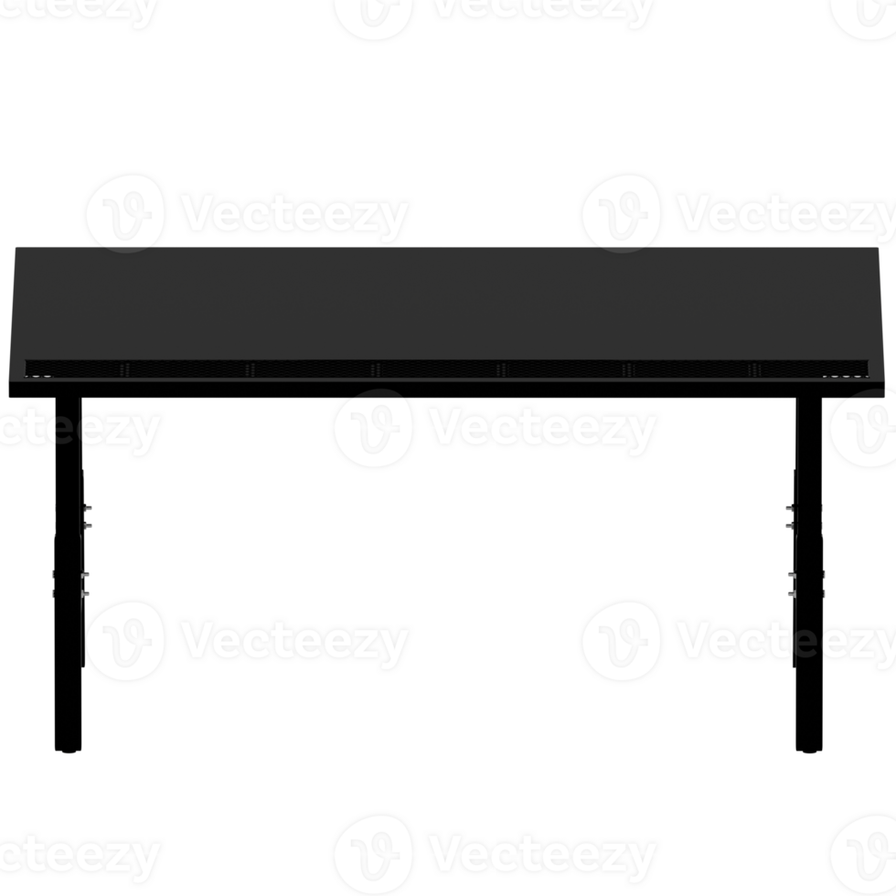 A black table with a black top and a black base png