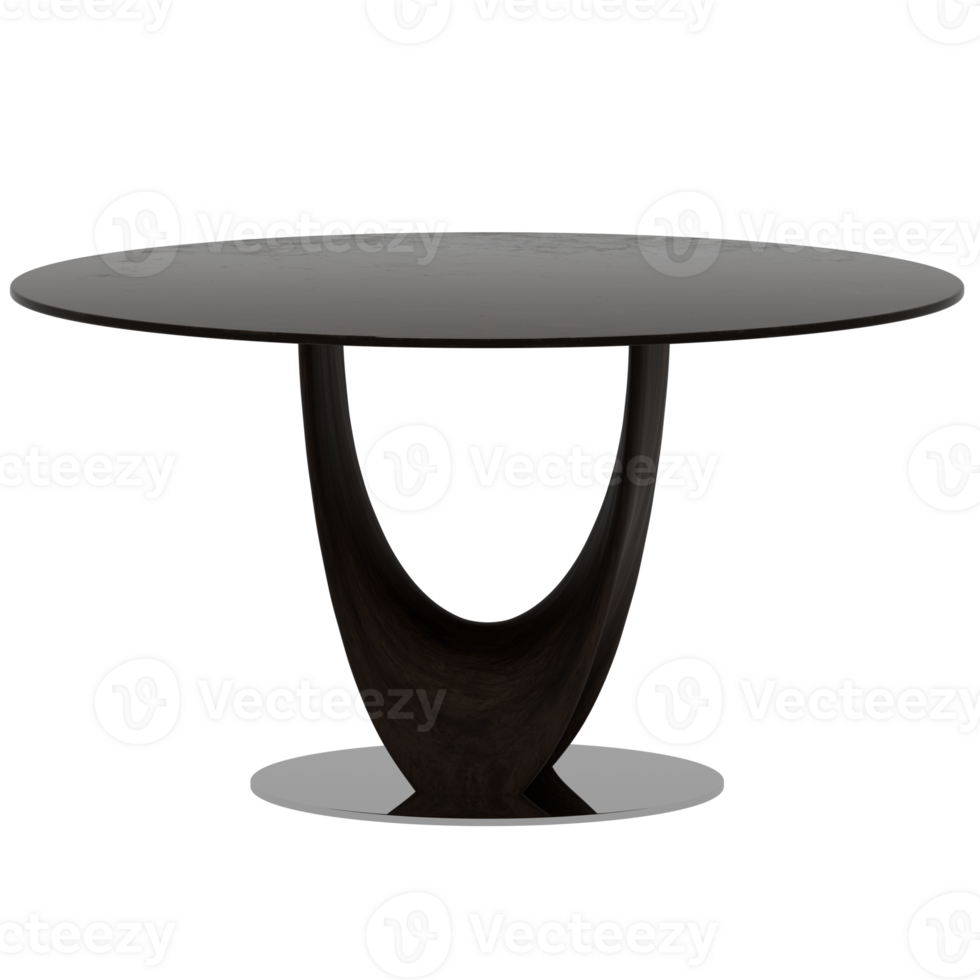 A round table with a black base and a circular top png