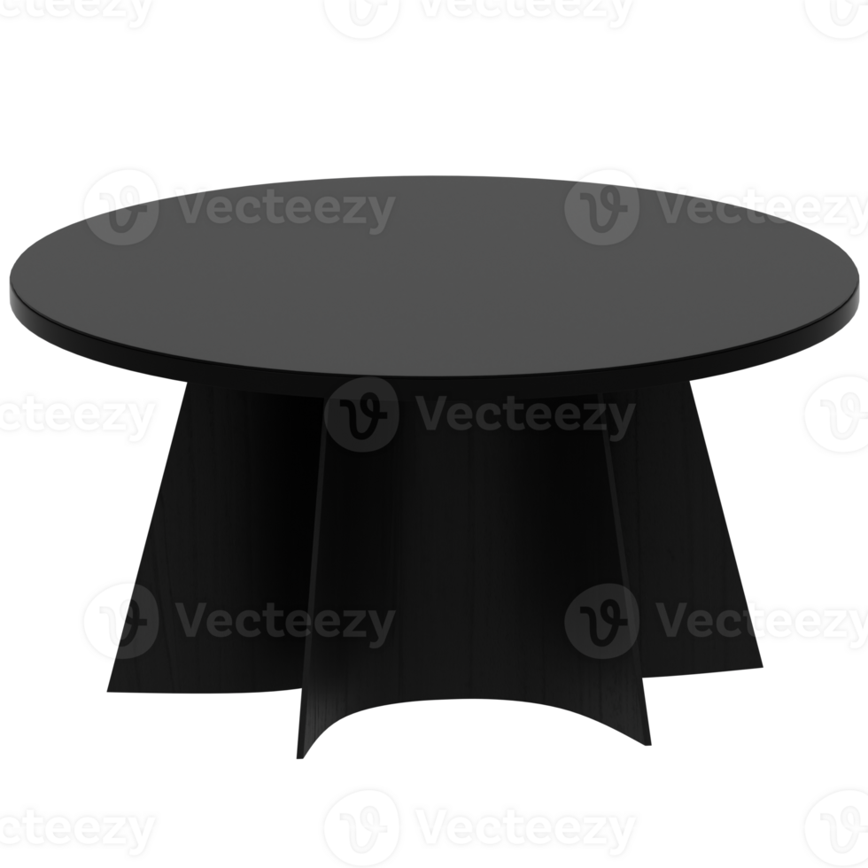 A black table with a round top png