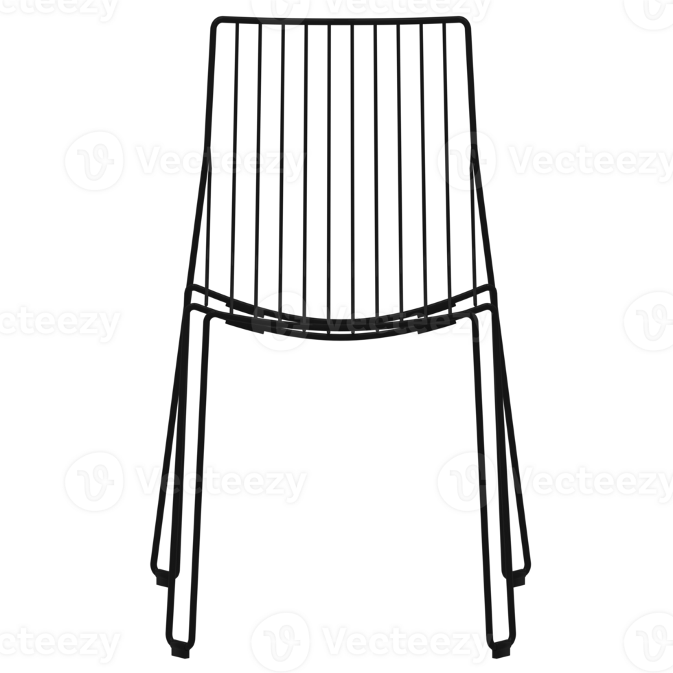 Black and white drawing of a chair png