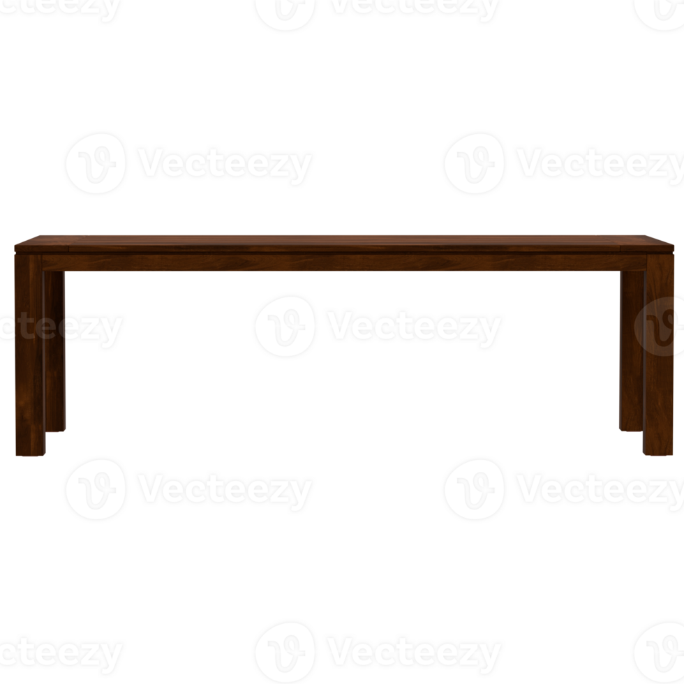 3d render table with a wooden top and legs png