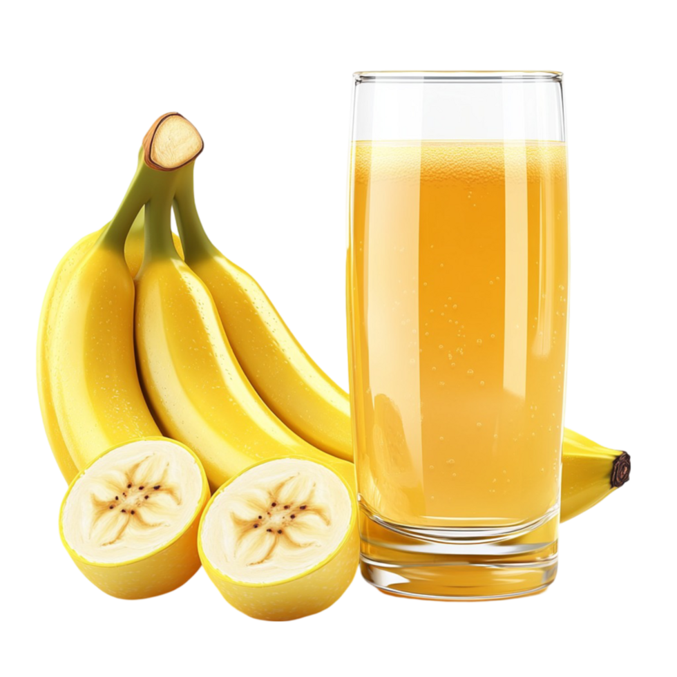 Fresh Banana Juice with Slices png