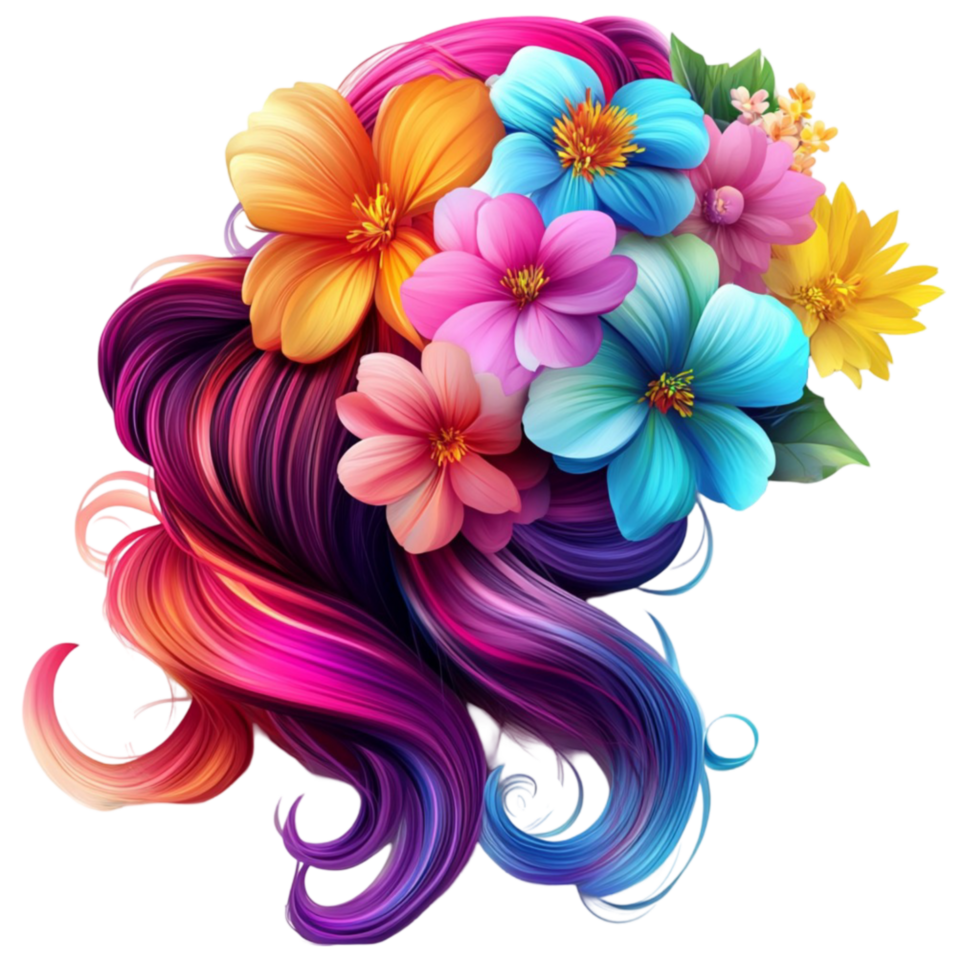 Vibrant Floral Hairpiece png