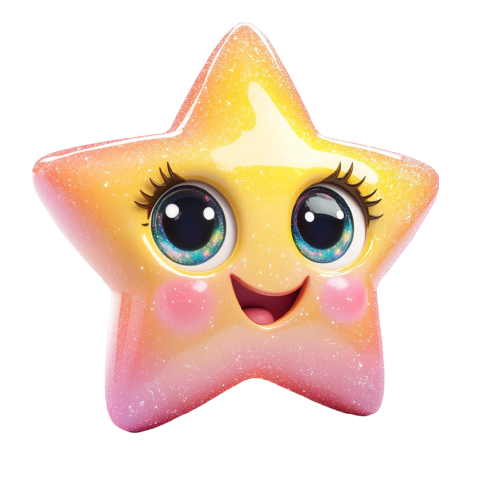 Star with Big Eyes and a Smile png