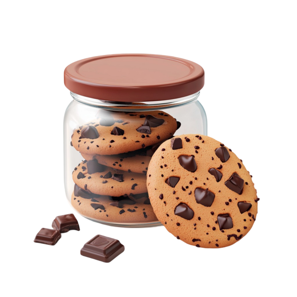 Stack of Chocolate Chip Cookies with Chocolate Pieces png
