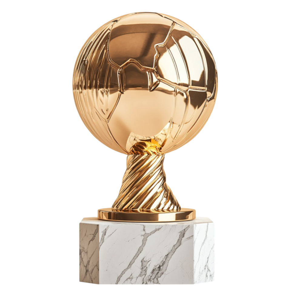 Golden Trophy on Marble Base png