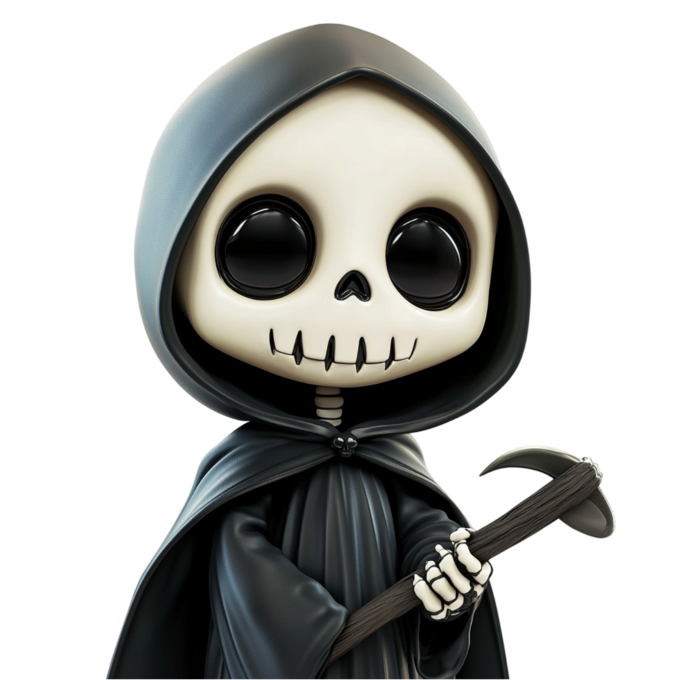 Cartoon Grim Reaper Holding a Scythe png