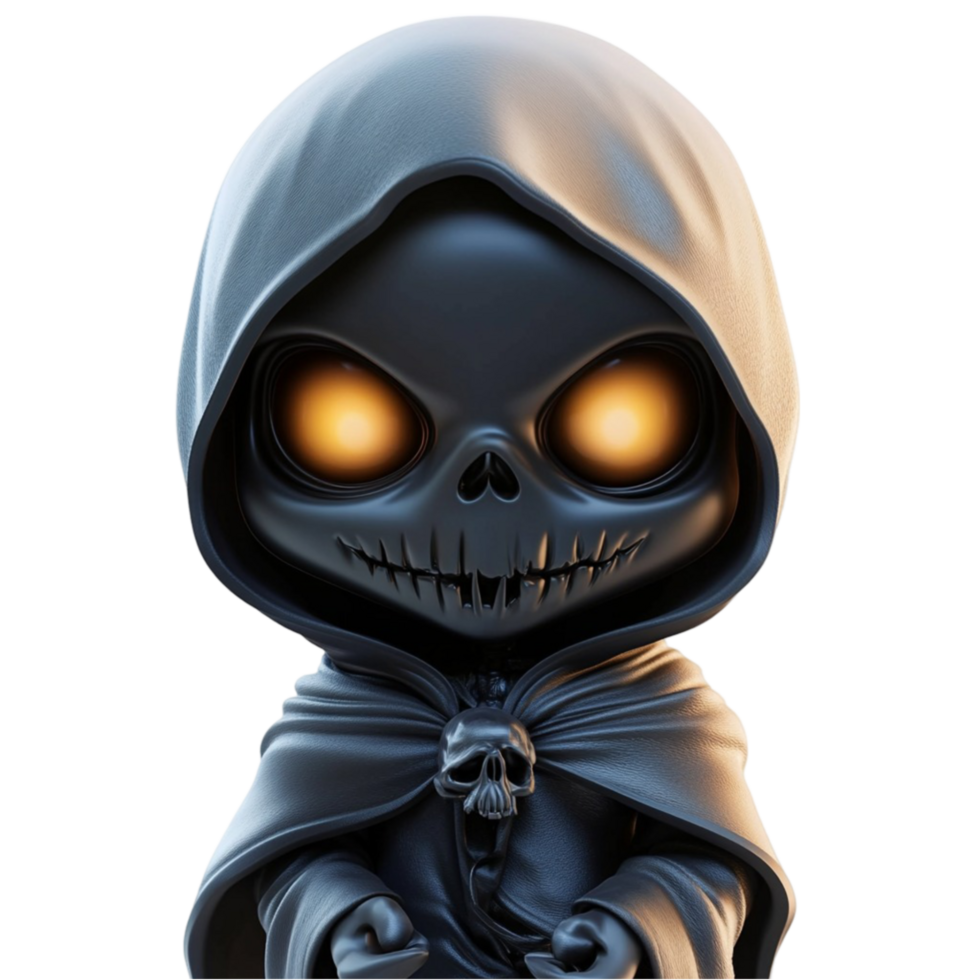 Hooded Grim Reaper with Glowing Eyes png