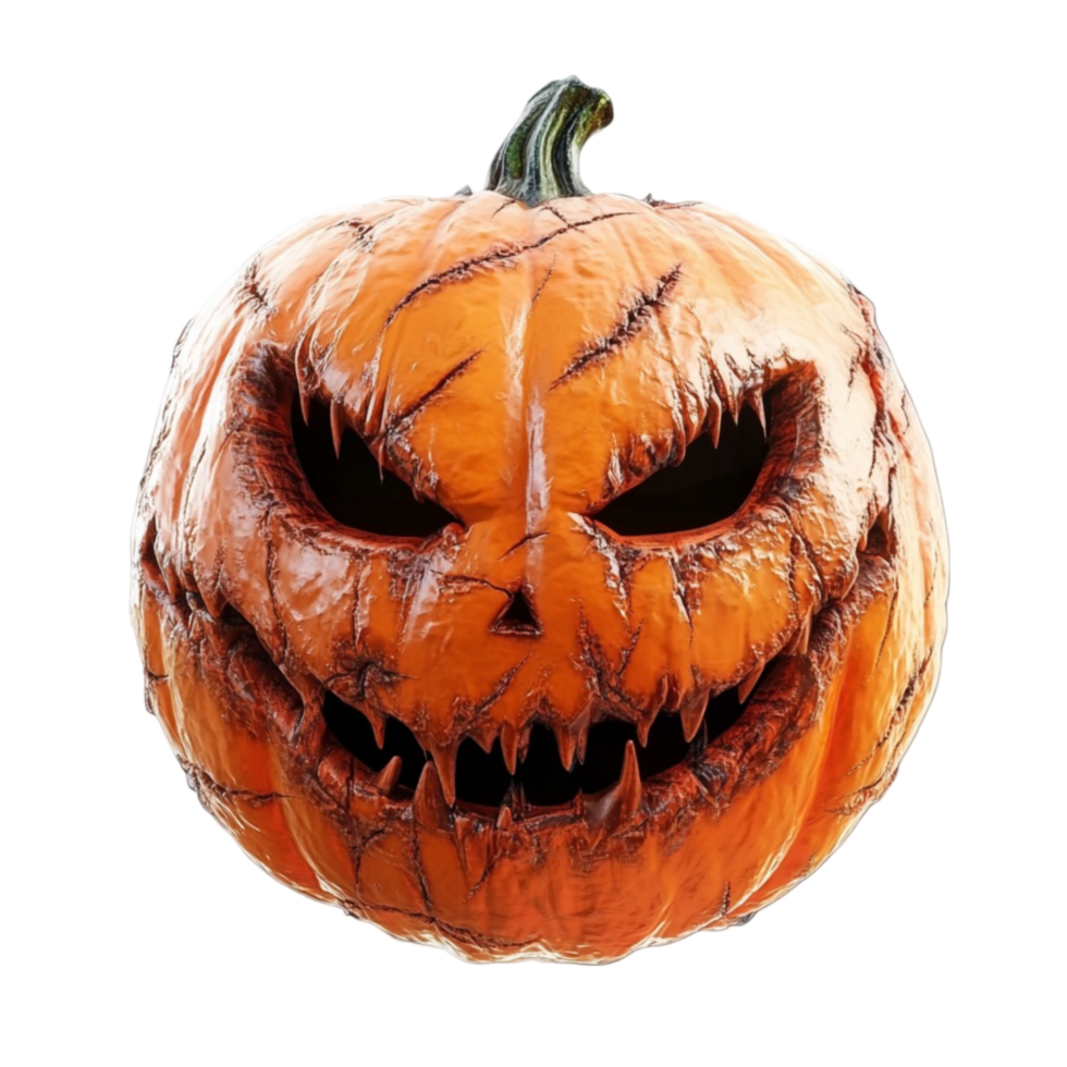 Creepy Pumpkin with Eyes and Teeth png