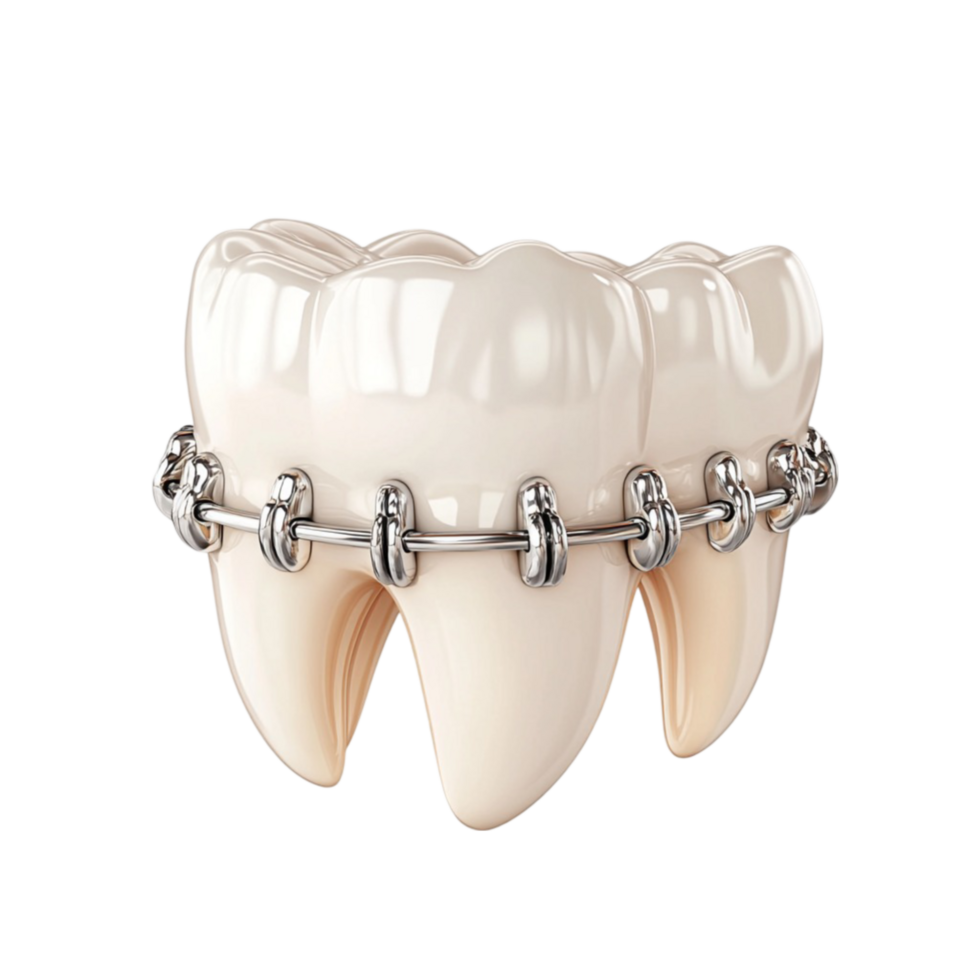 Dental Braces with Sharp Canine Teeth png