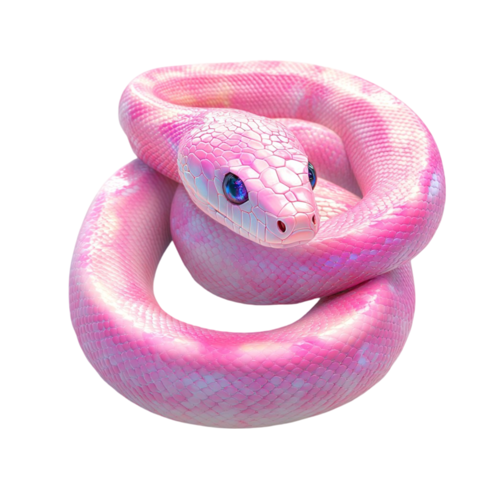 Coiled Pink Glitter Snake with Sparkles png