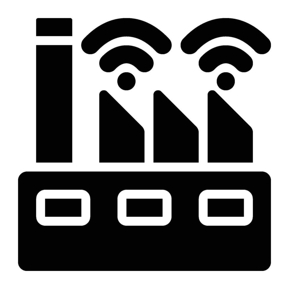 Smart Factory, Digitalization Glyph Solid Icon vector