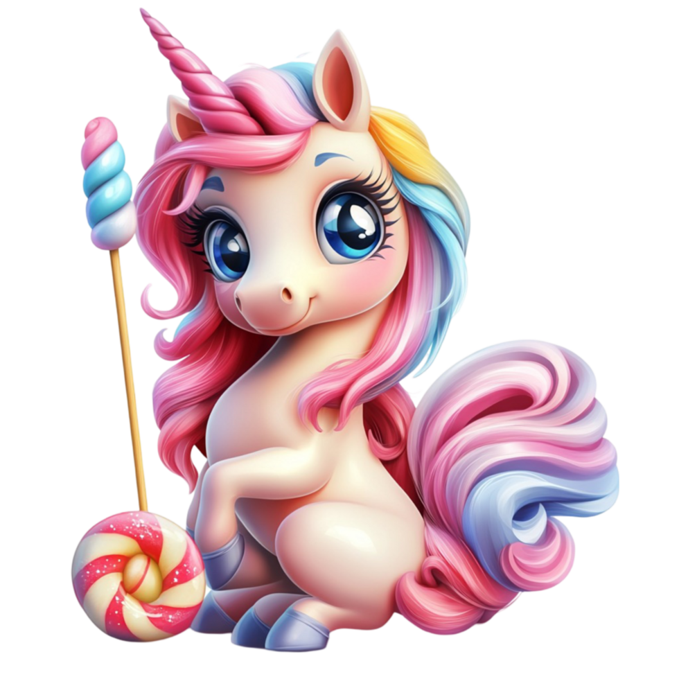 Elegant Rainbow Unicorn with Pastel Colors png