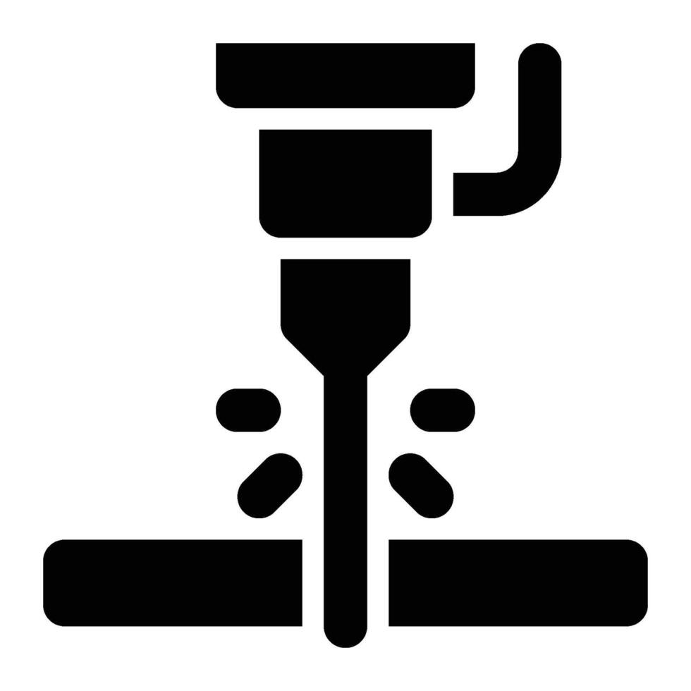 Cutting, Plasma Cutting Glyph Solid Icon vector