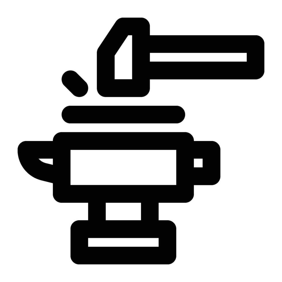 Forging Outline Icon vector