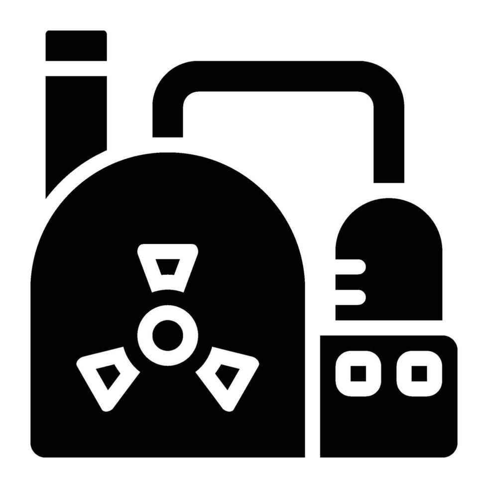Heavy Industry, Nuclear Glyph Solid Icon vector