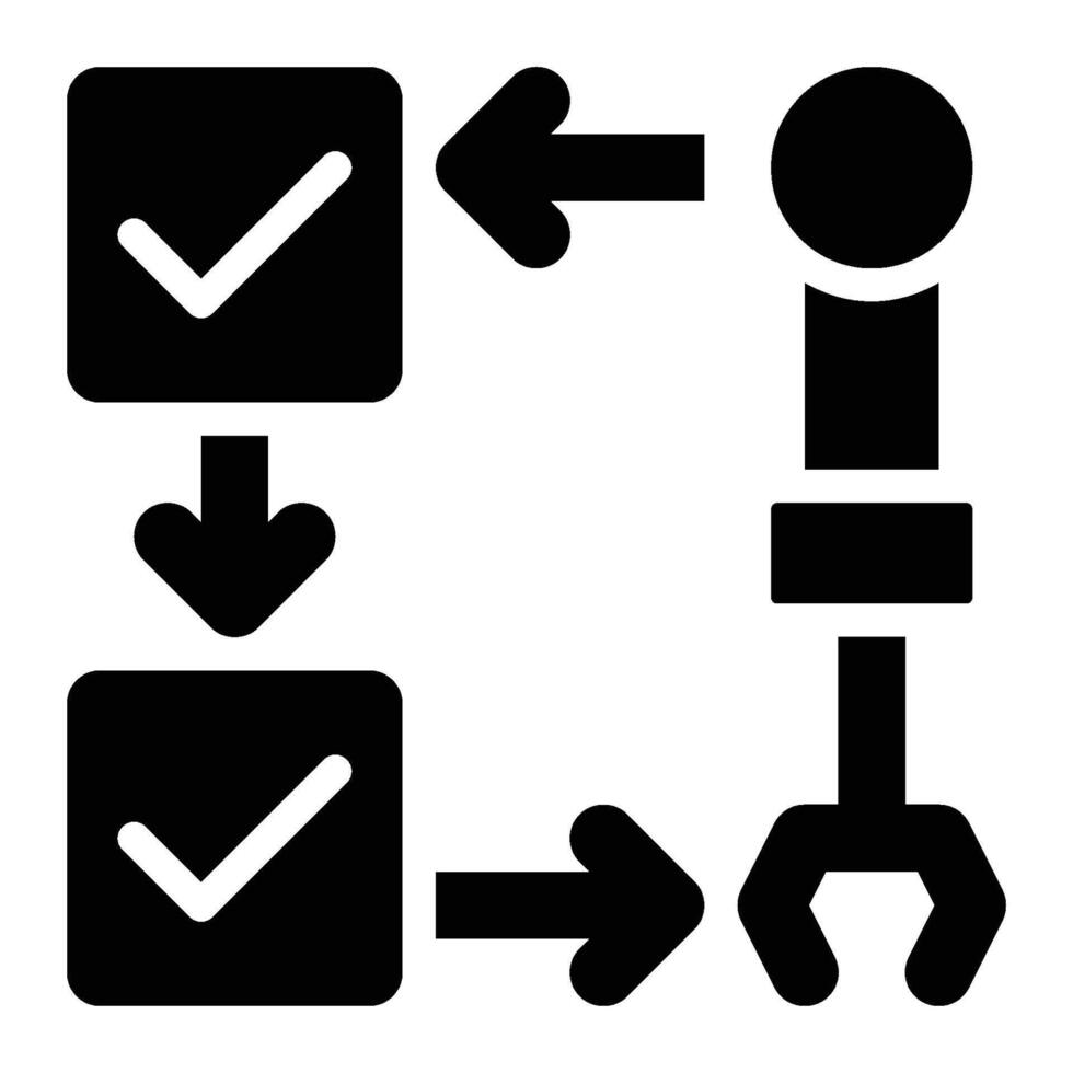 SOP, Workflow, Production Glyph Solid Icon vector