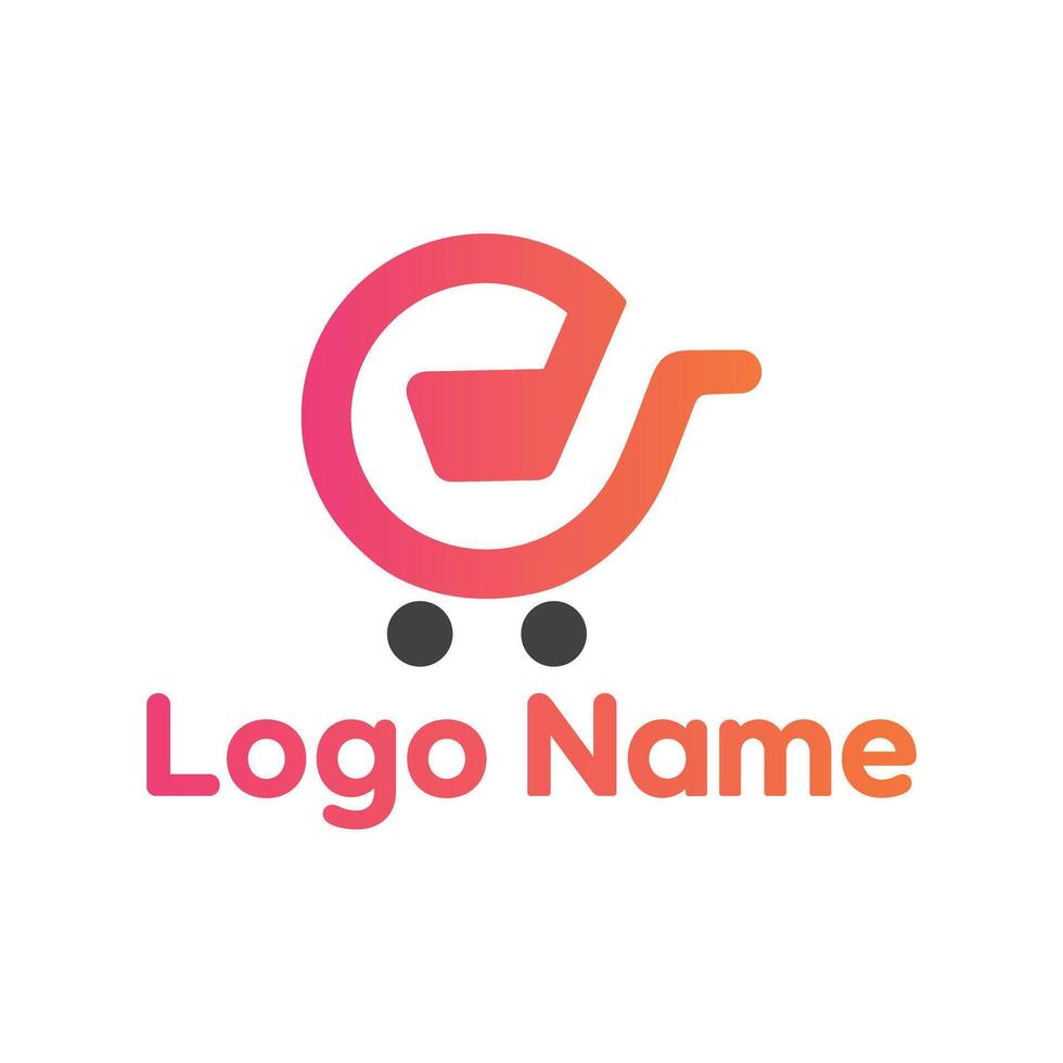 E letter ecommerce logo design concepts vector
