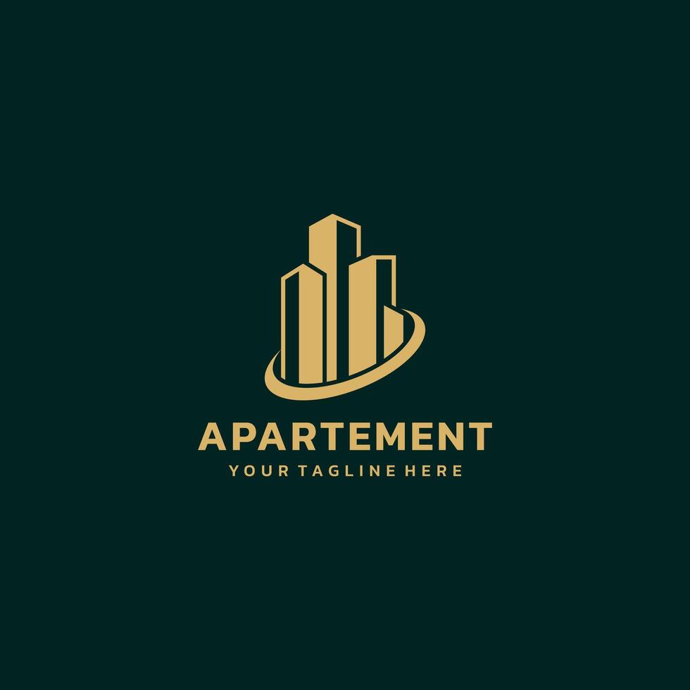 Business logo design real estate apartment construction, suitable for your design need, logo, illustration, animation, etc. vector