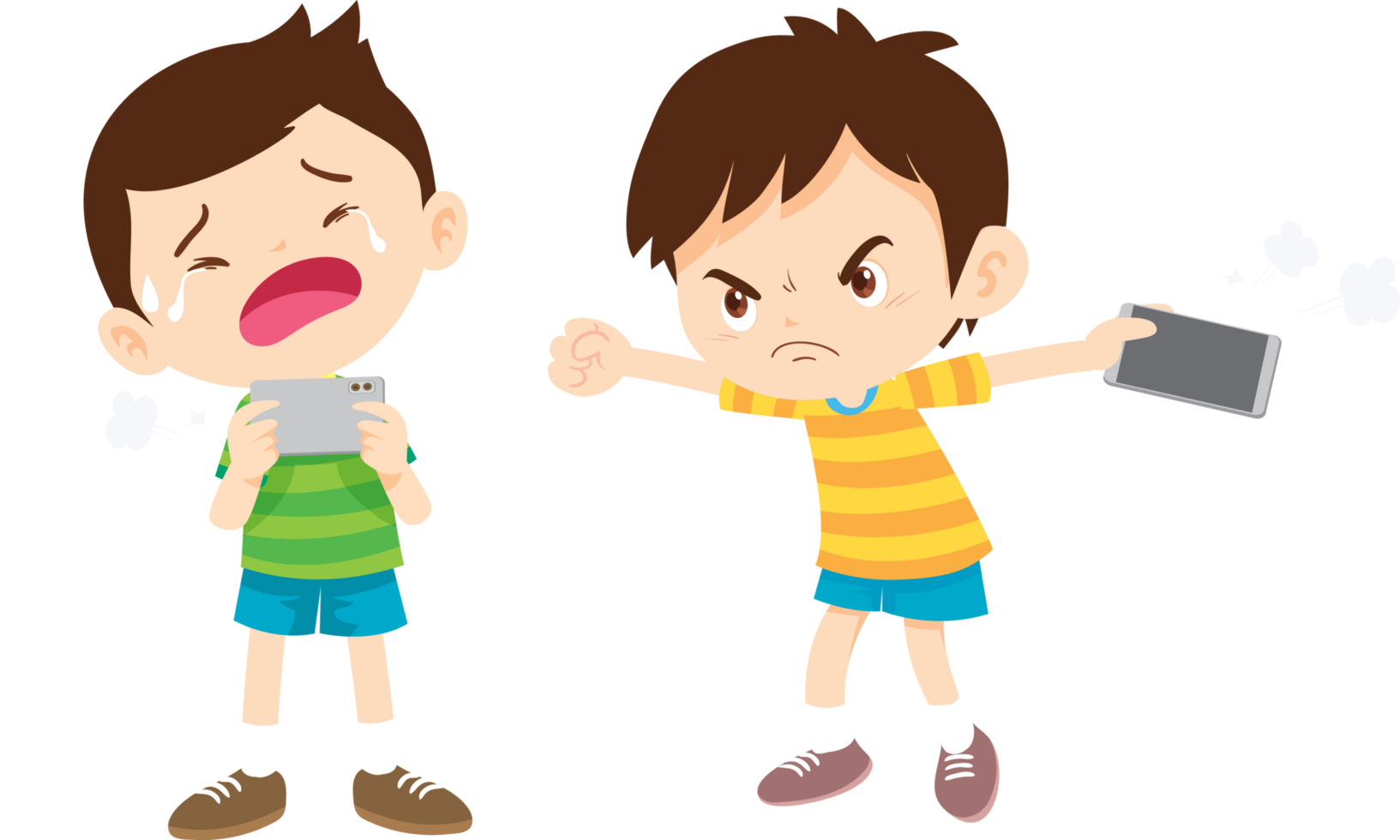 Young child throwing objects in rage after losing a game png
