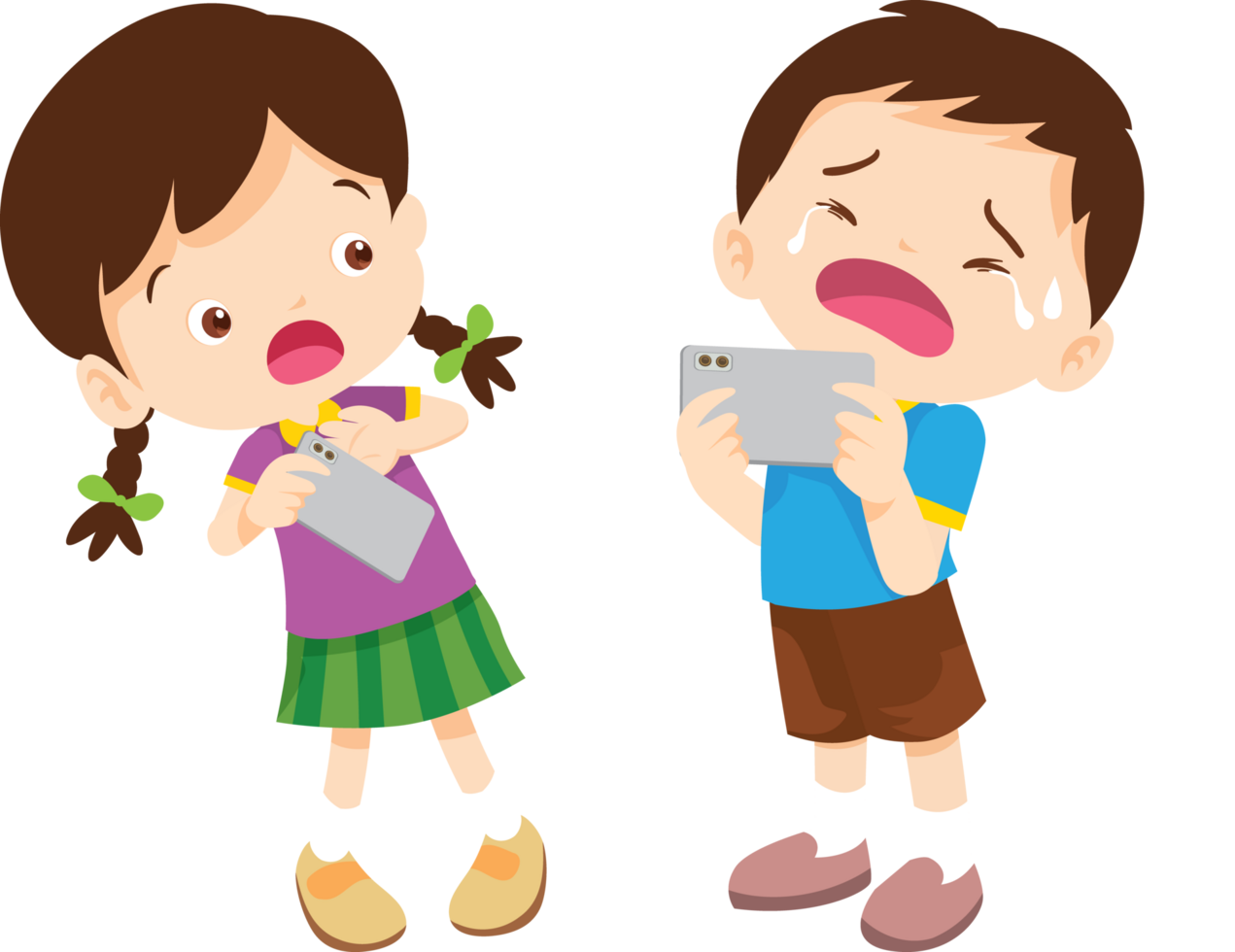 Child cries from being bullied in online game png