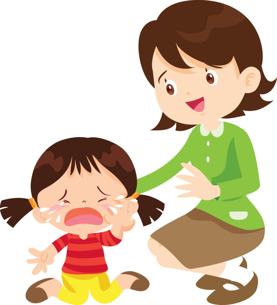 warm-hearted teacher hugs a sad student for comfort. Education, emotions, and care png