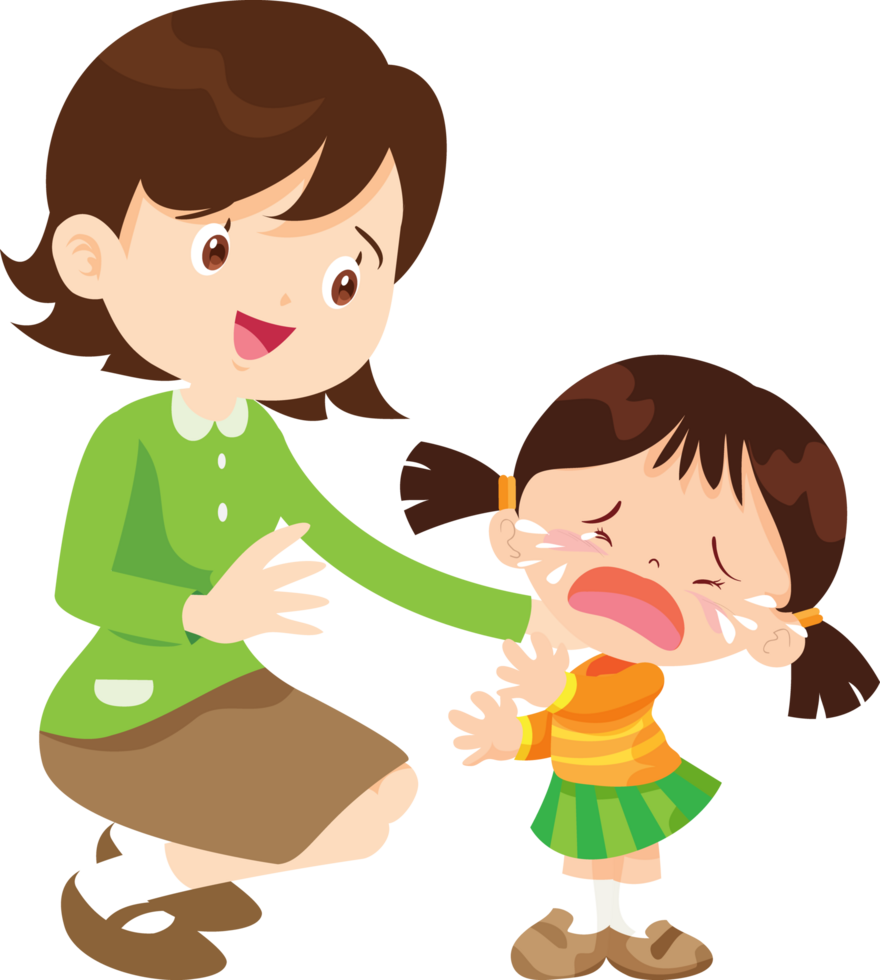 compassionate teacher helps a sad student feel safe. Education, empathy, and love png