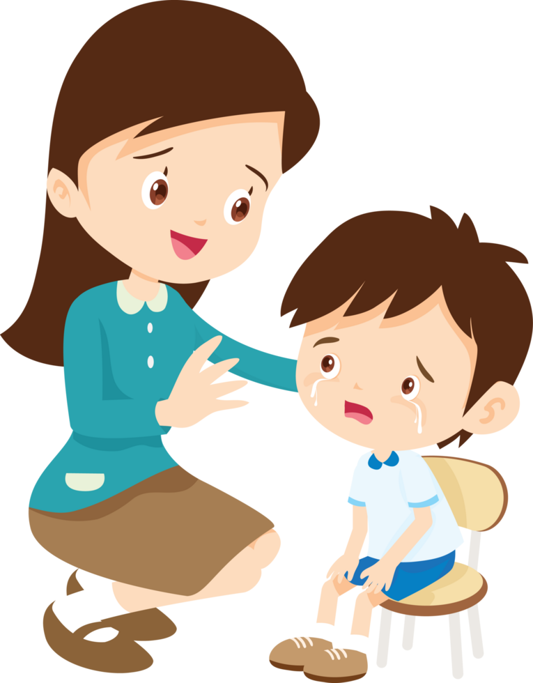 teacher offers a comforting hug to a crying student png
