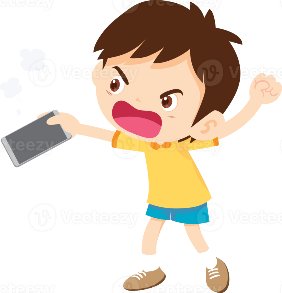 Cyberbullying incident between young children using social media png