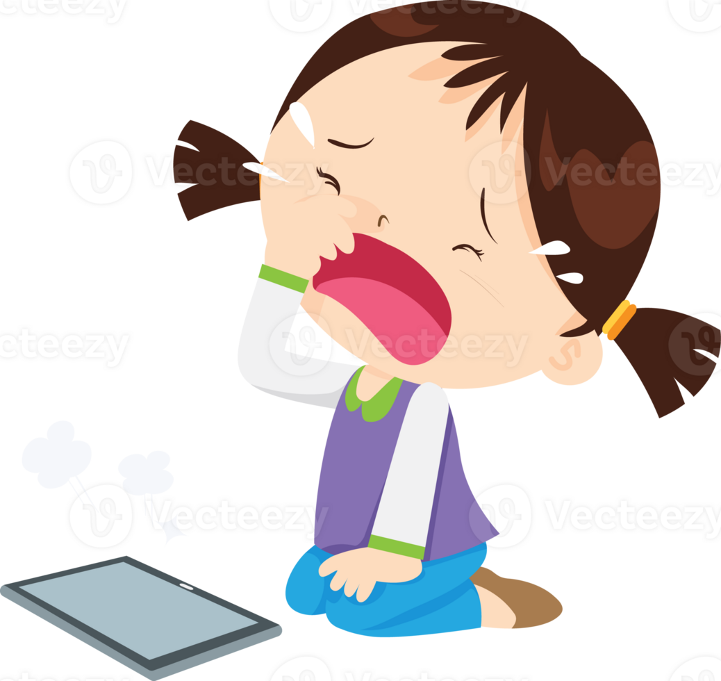 Child crying after losing access to smartphone, highlighting internet addiction png