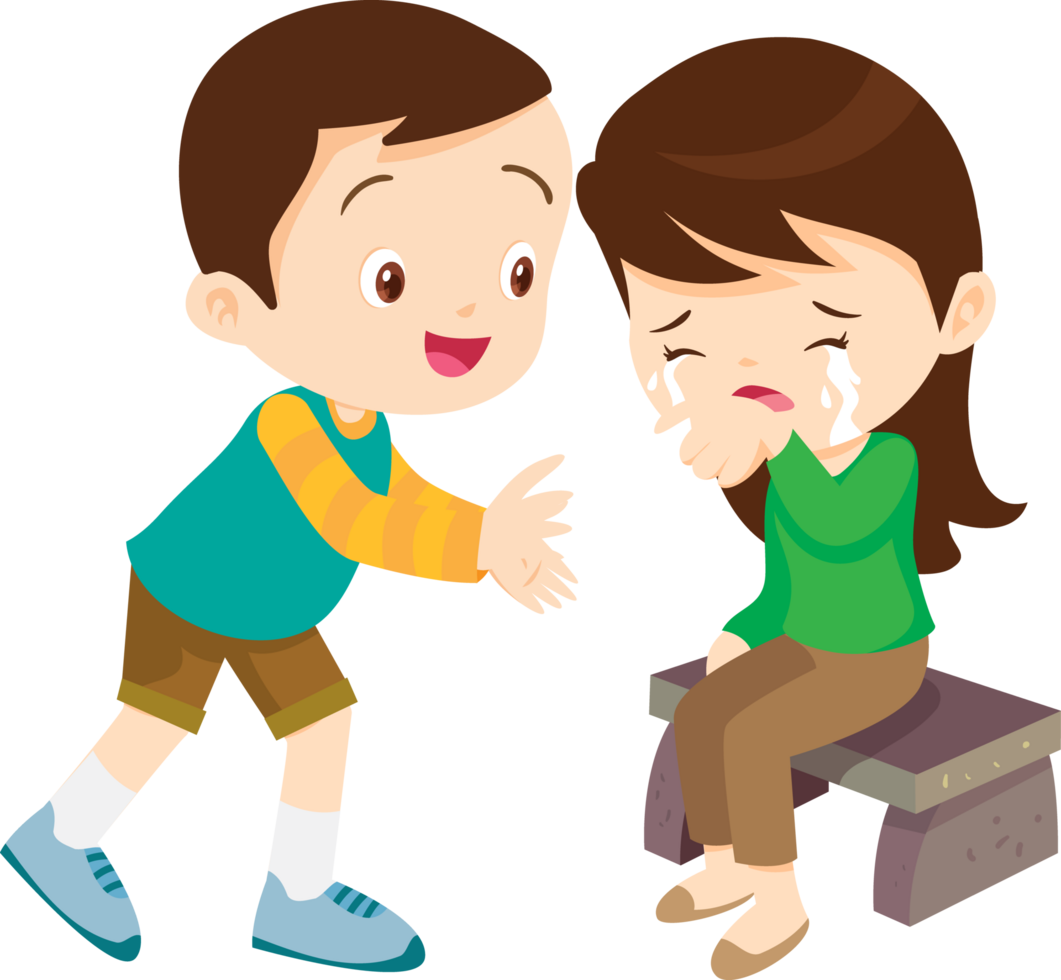 Two kids share a moment of empathy after an argument png