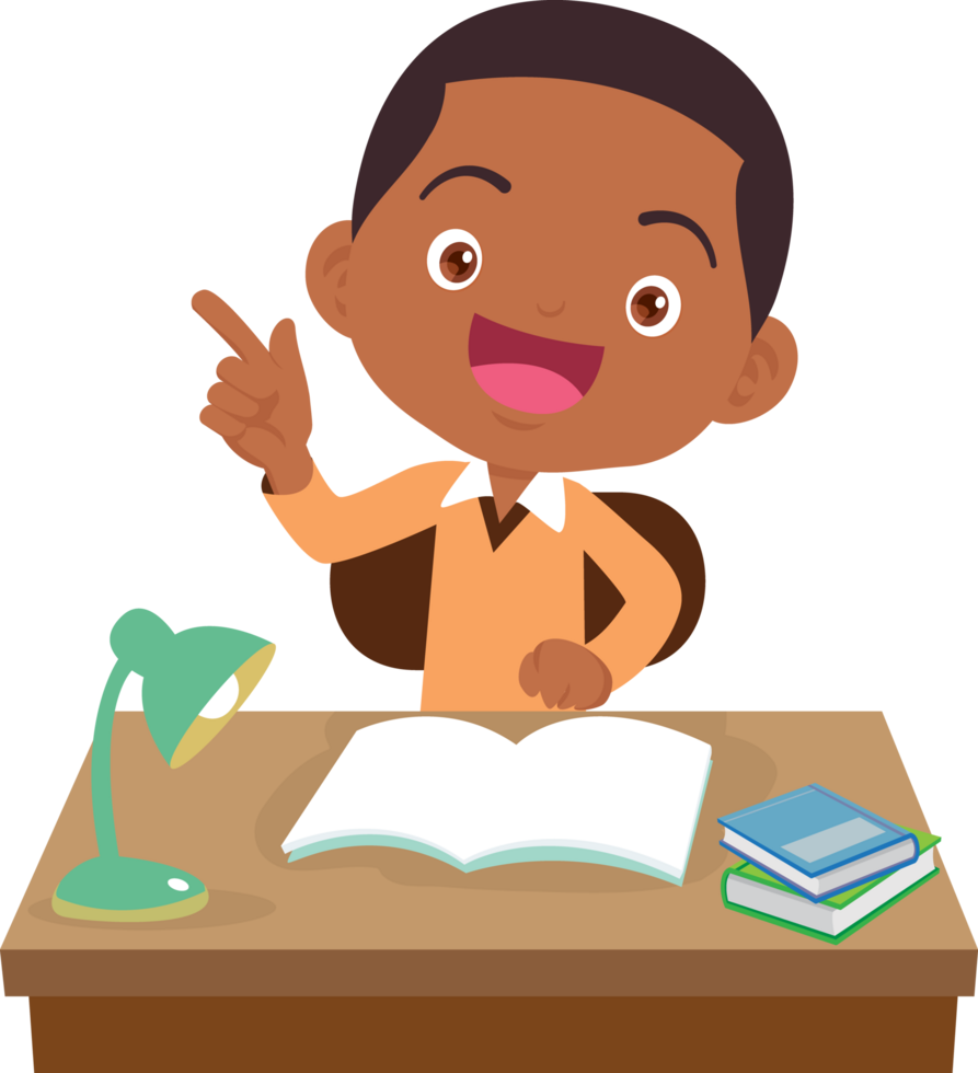 Confident student finishing his test with a happy expression png