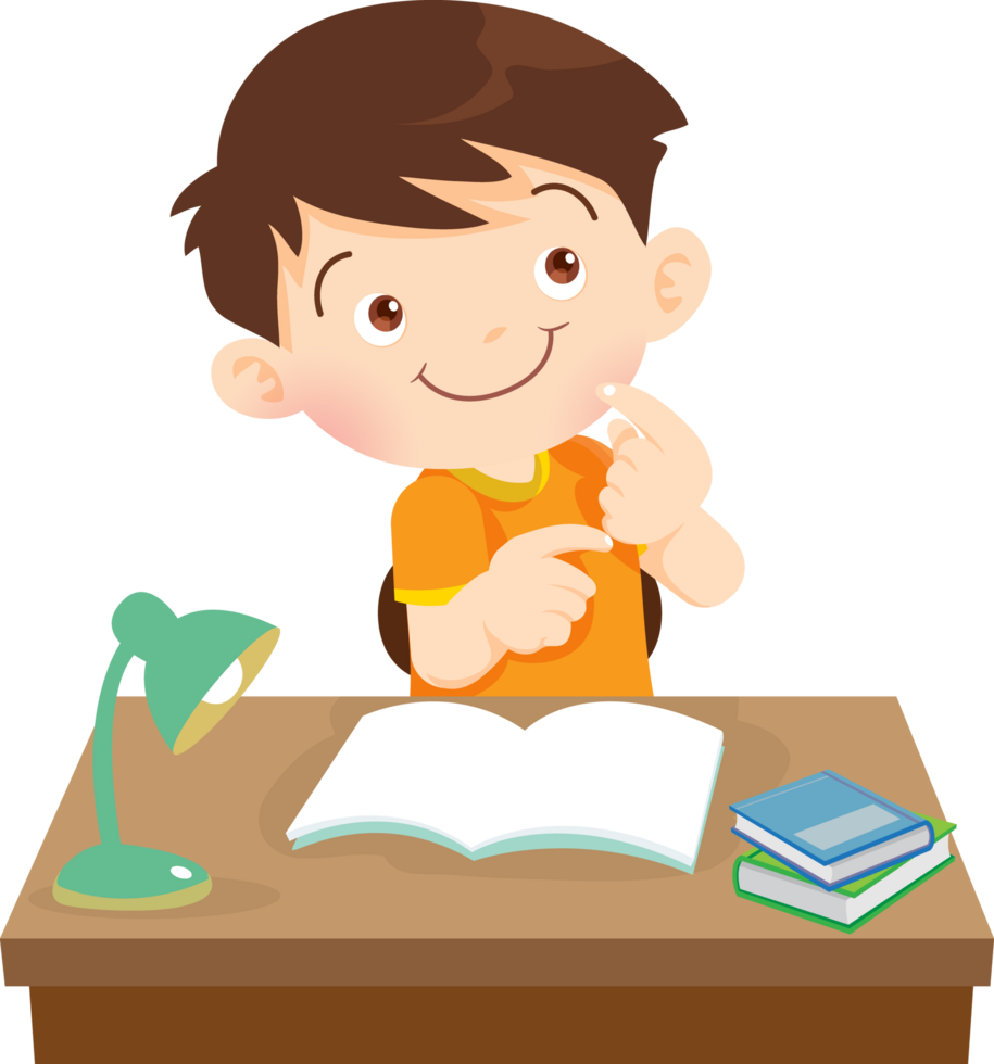 Student feeling motivated while learning new subjects png