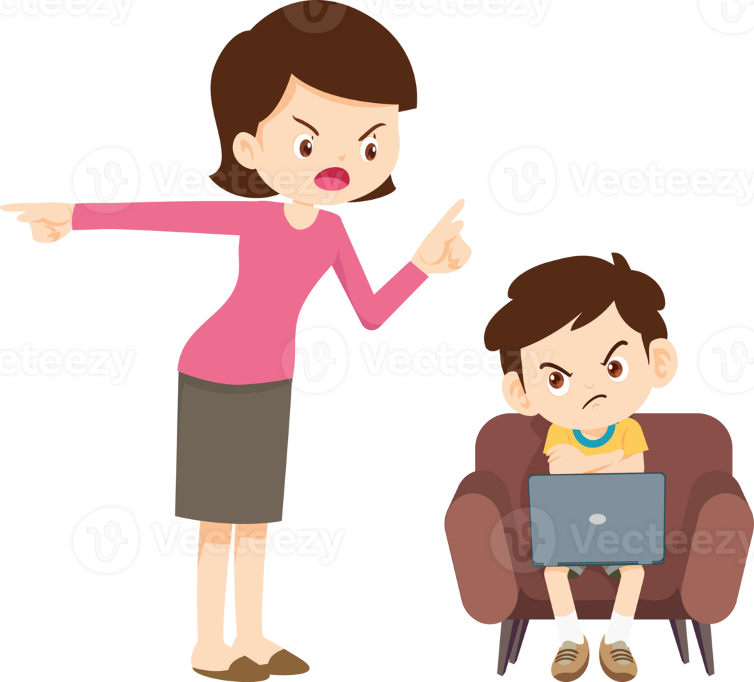 Parents feeling helpless as their child prioritizes a smartphone over family time png