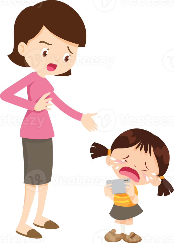 Parents struggling to break their child attachment to mobile screens png