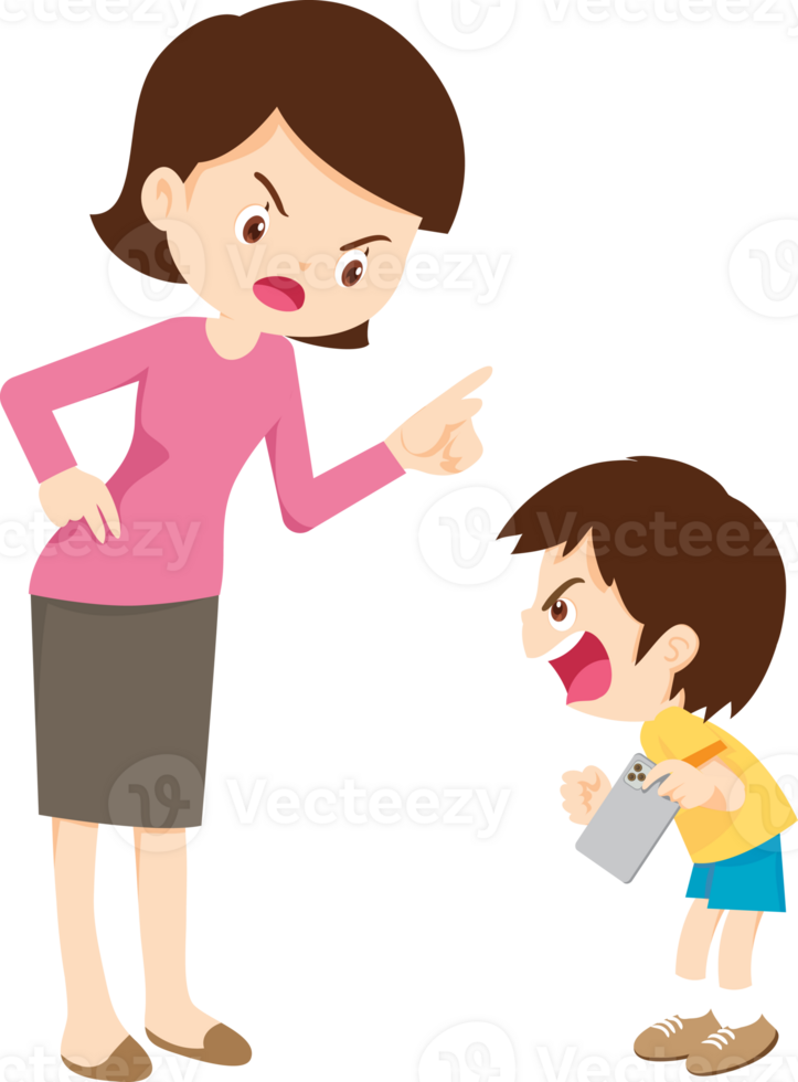 Young boy refusing to leave the house without his smartphone png