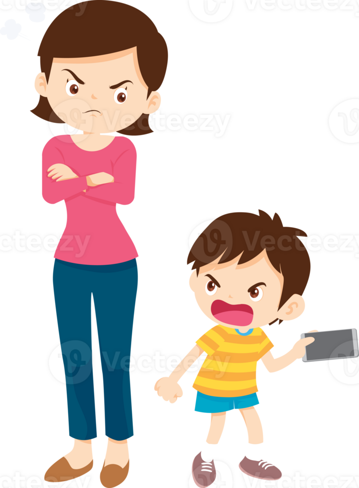 angry Boy tantrum after being denied access to mobile internet png