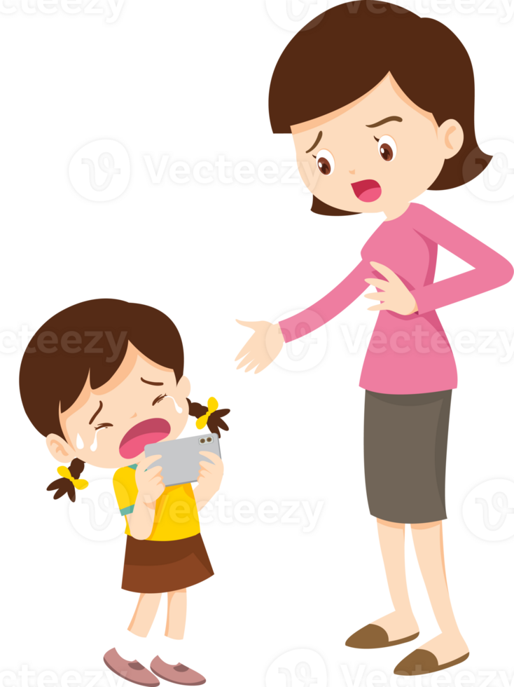 Parents confiscating smartphones control excessive screen time png