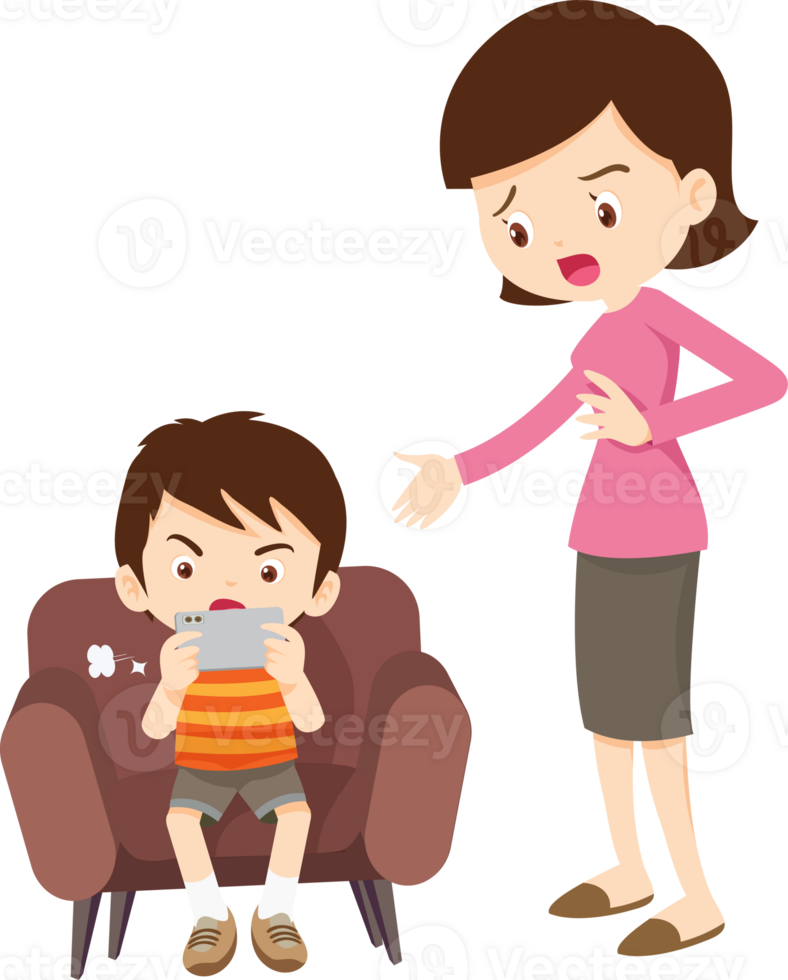 Child refusing to eat because they are too focused on a mobile game png