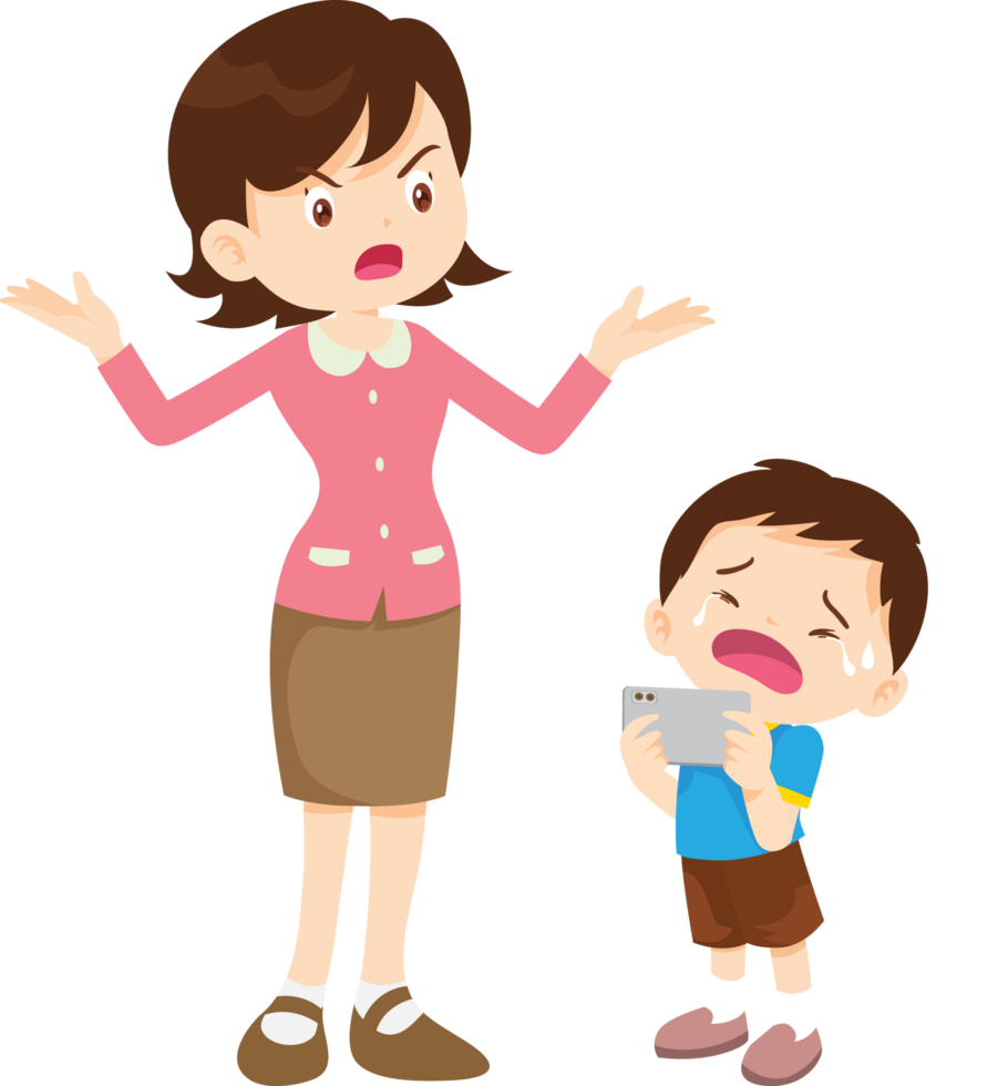 teacher struggling to get her child to focus on homework instead of gaming png