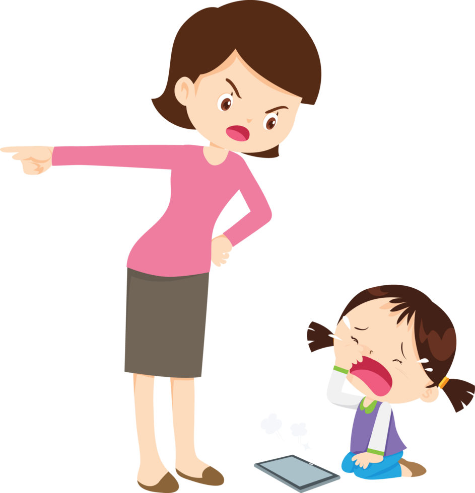 Child crying hysterically after parents take away the phone png