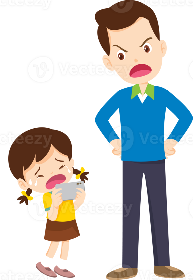 father trying to take away a phone from his angry child png