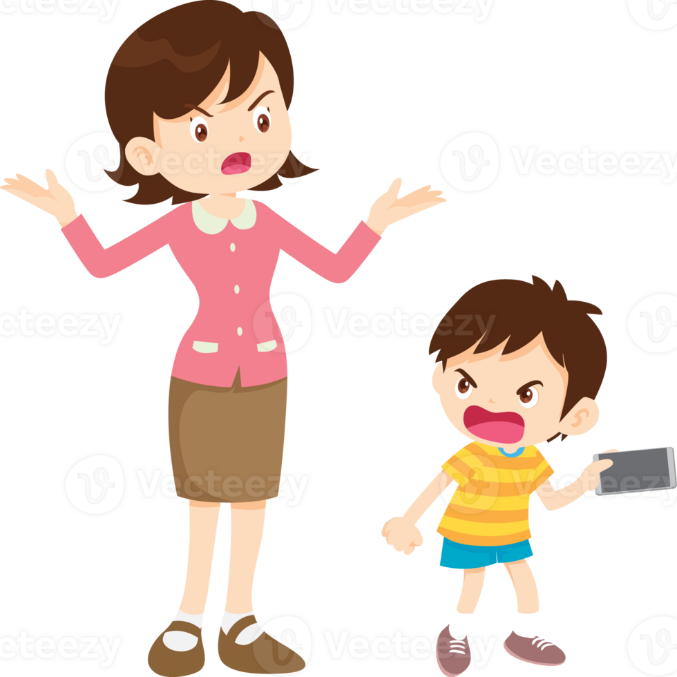 Mobile phone addiction causing increased aggression in kids png