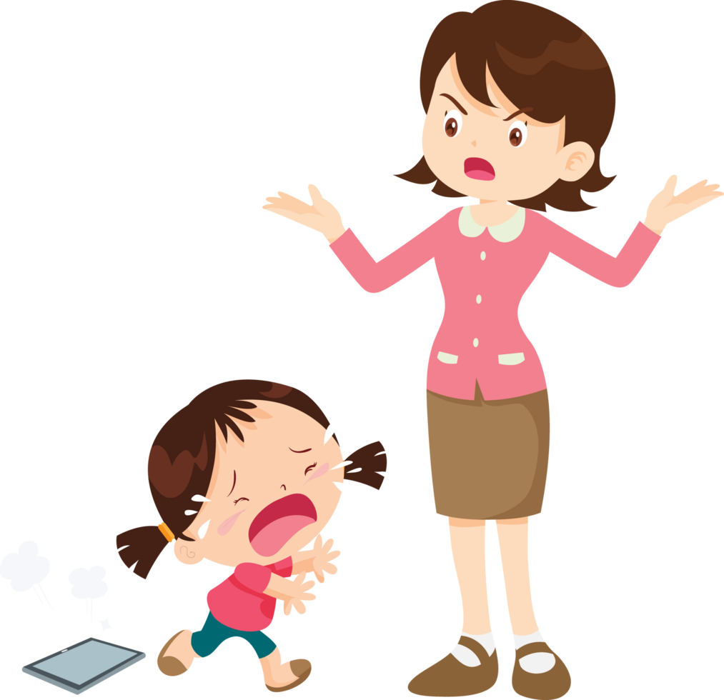 mother confiscating his daughter phone, leading to a heated argument png